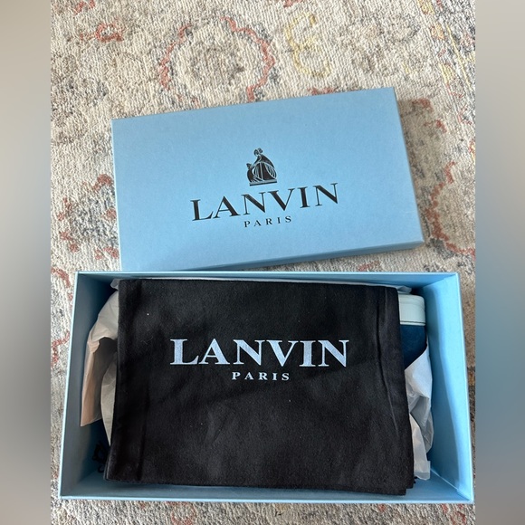 Lanvin
Men's Patent-Toe Suede Sneaker, Dark Turquoise. Size 8US - Picture 14 of 15